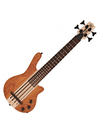 Mahalo Solid Electric Bass Ukulele Brown