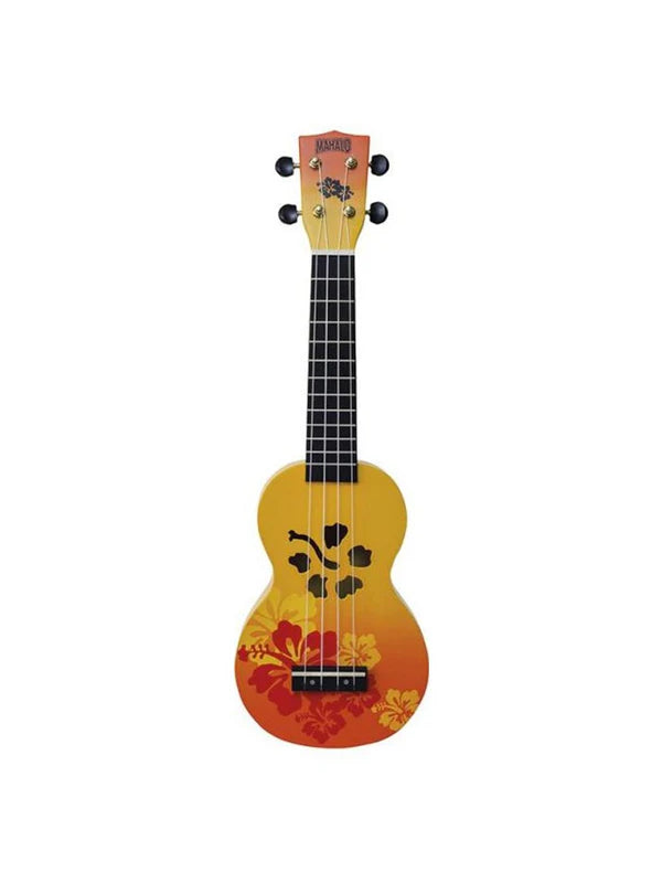Mahalo Soprano Ukulele Hibiscus Orange