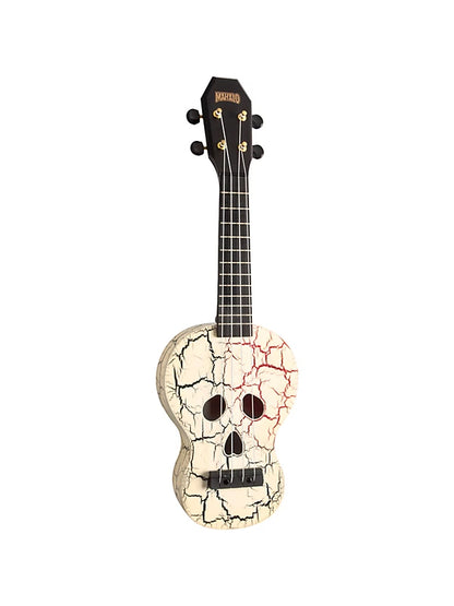 Mahalo Soprano Ukulele Skull Design White