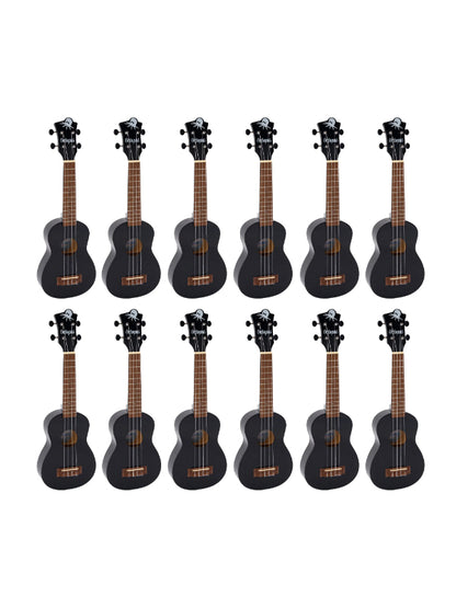 Octopus Academy Soprano Ukulele 12-pack ~ Black