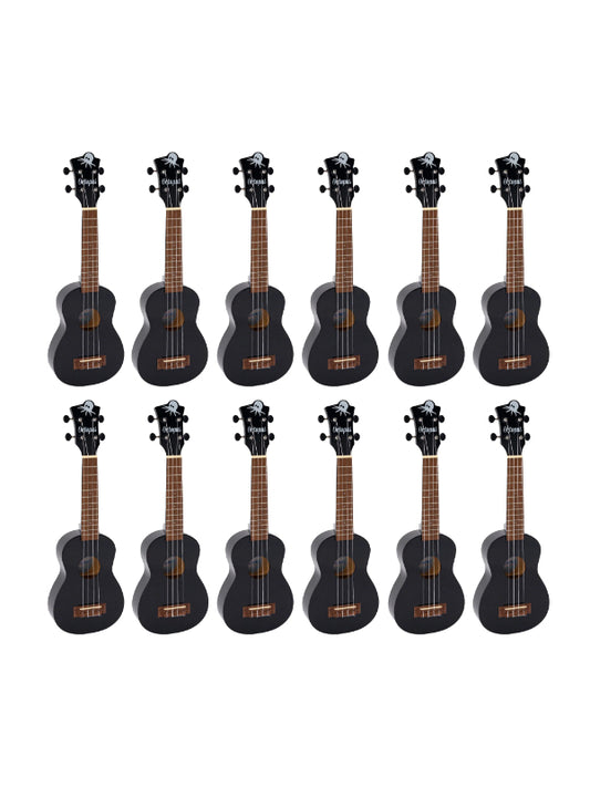 Octopus Academy Soprano Ukulele 12-pack ~ Black