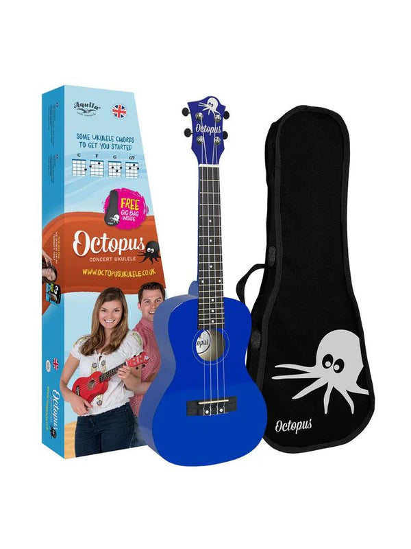 Octopus Concert Ukulele Dark blue With Bag
