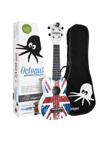 Octopus Flag Series Soprano Ukulele Union Jack White