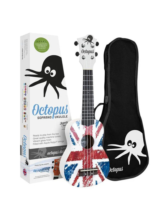 Octopus Flag Series Soprano Ukulele Union Jack White