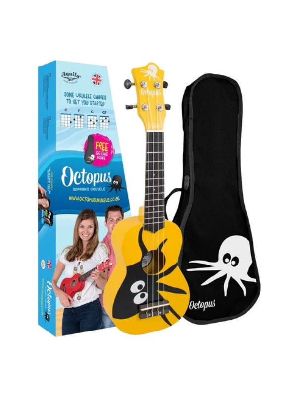 Octopus Kane Series Soprano Ukulele Yellow With Bag