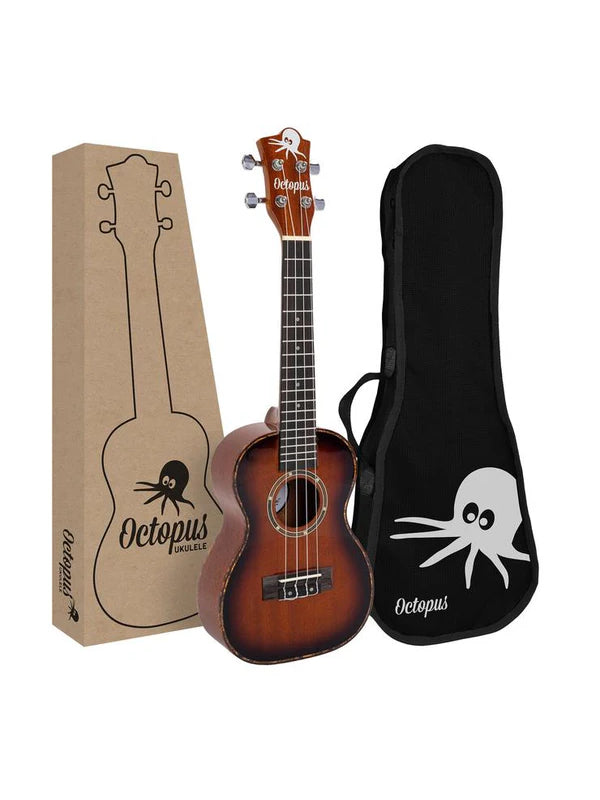 Octopus Mahogany concert ukulele in gloss finish With Bag