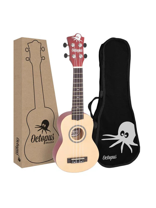 Octopus Natural Series Soprano Ukulele Matt Yellow Natural With Bag