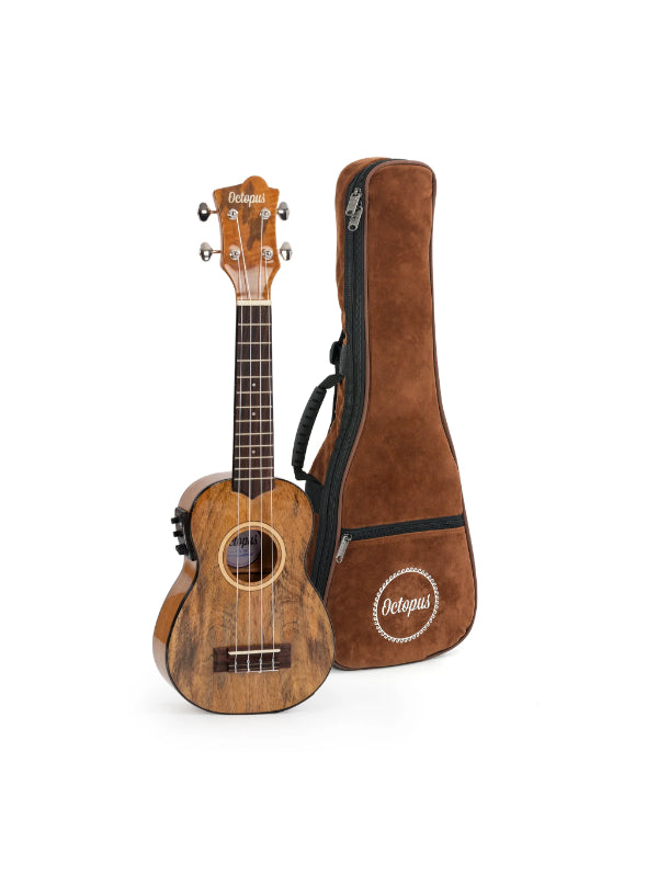 Octopus Solid mango top electro-acoustic soprano ukulele With Bag