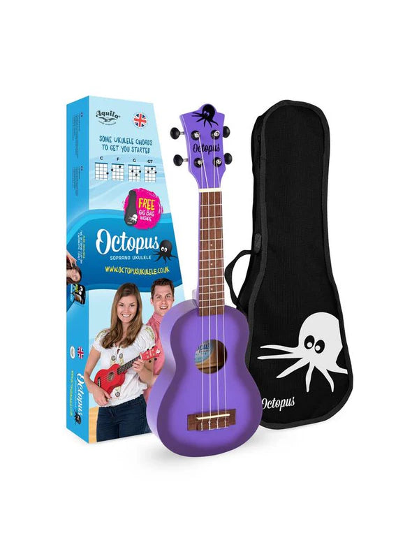 Octopus Soprano Ukulele Purple burst With Bag