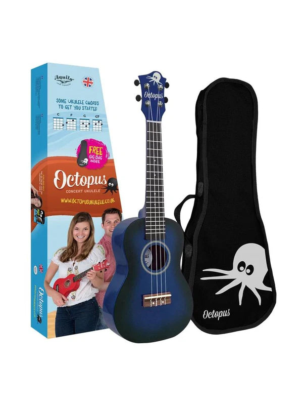 Octopus concert ukulele ~ Dark blue burst