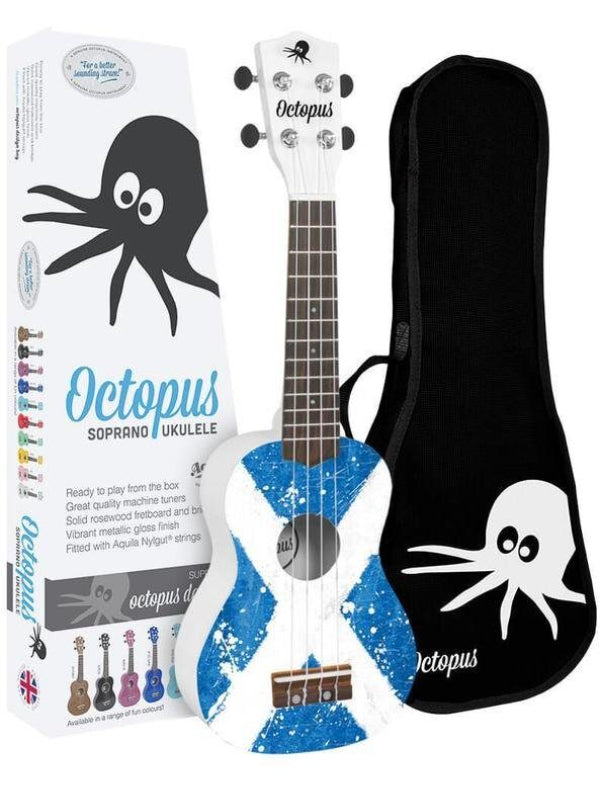 Octopus Flag series soprano ukulele Scottish saltire With Bag