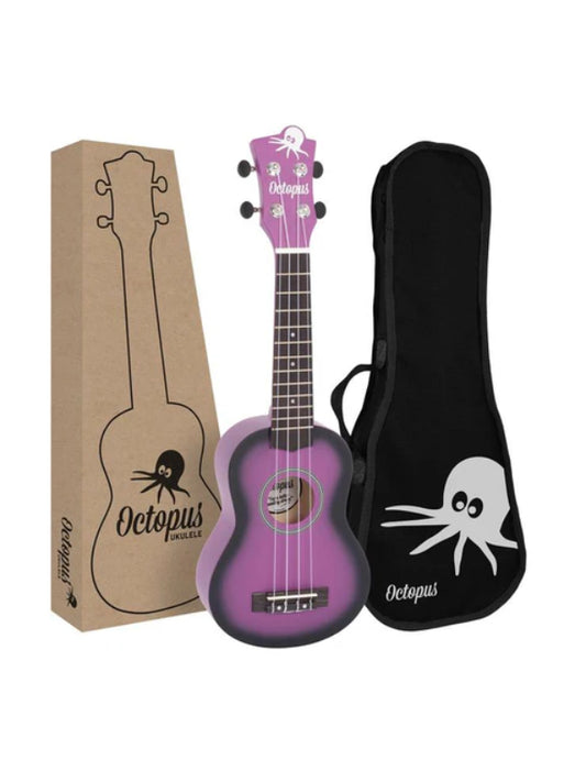 Octopus matt burst series soprano ukulele Purple burst