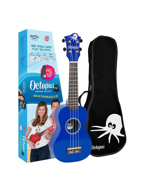 Octopus metallic series soprano ukulele Dark blue
