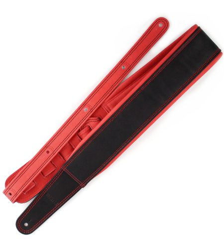 RICHTER GUITAR STRAP SPRINGBREAK I NAPPA BLACK / RED Model 1543