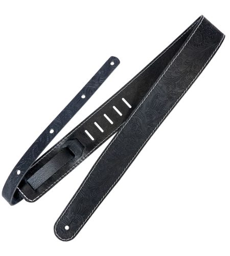 Richter Guitar Strap RAW II CONTOUR Western Rose BLACK #1489