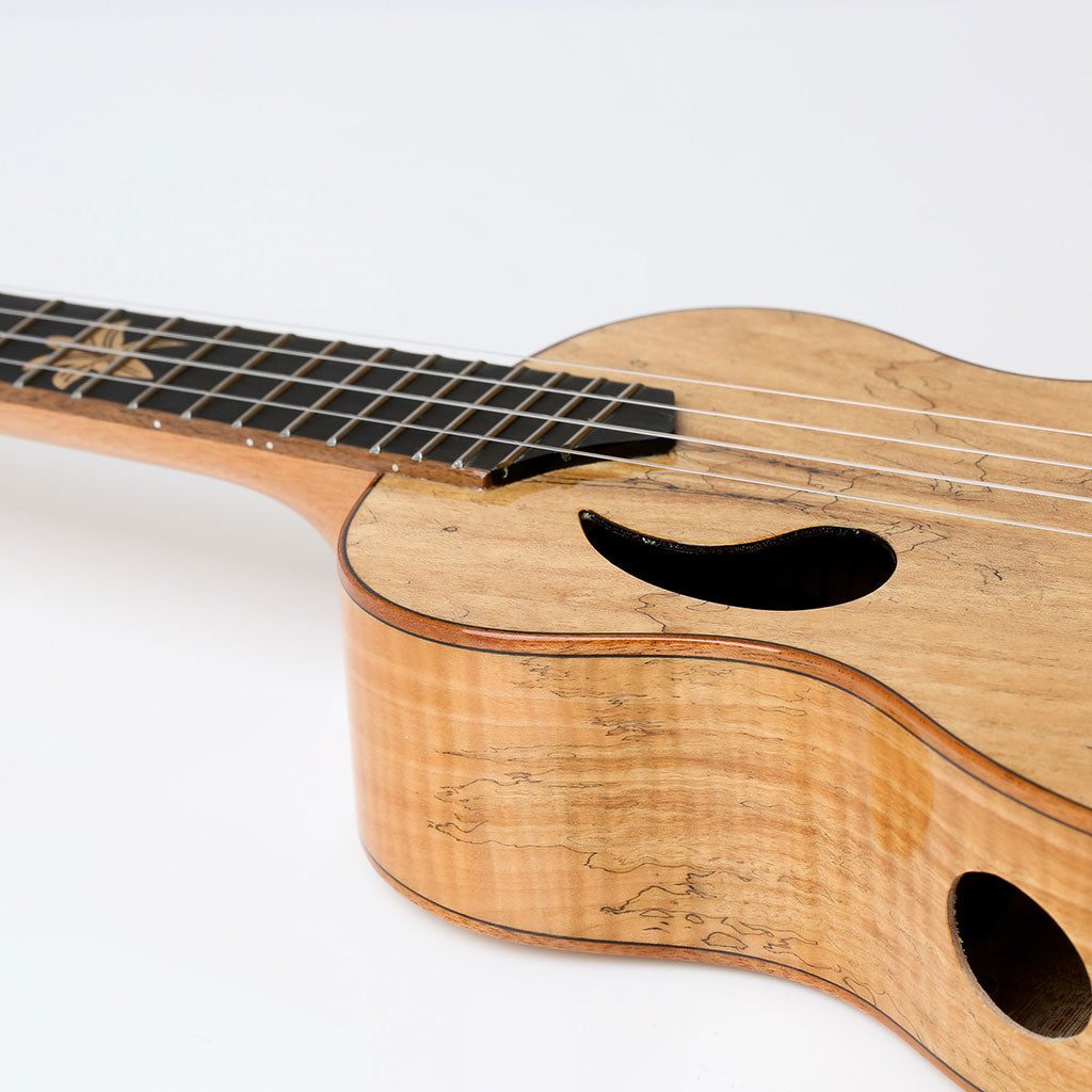 Snail BH-1C Spalted Maple Concert Ukulele Gloss Finish Including premium Snail Padded Gig Bag