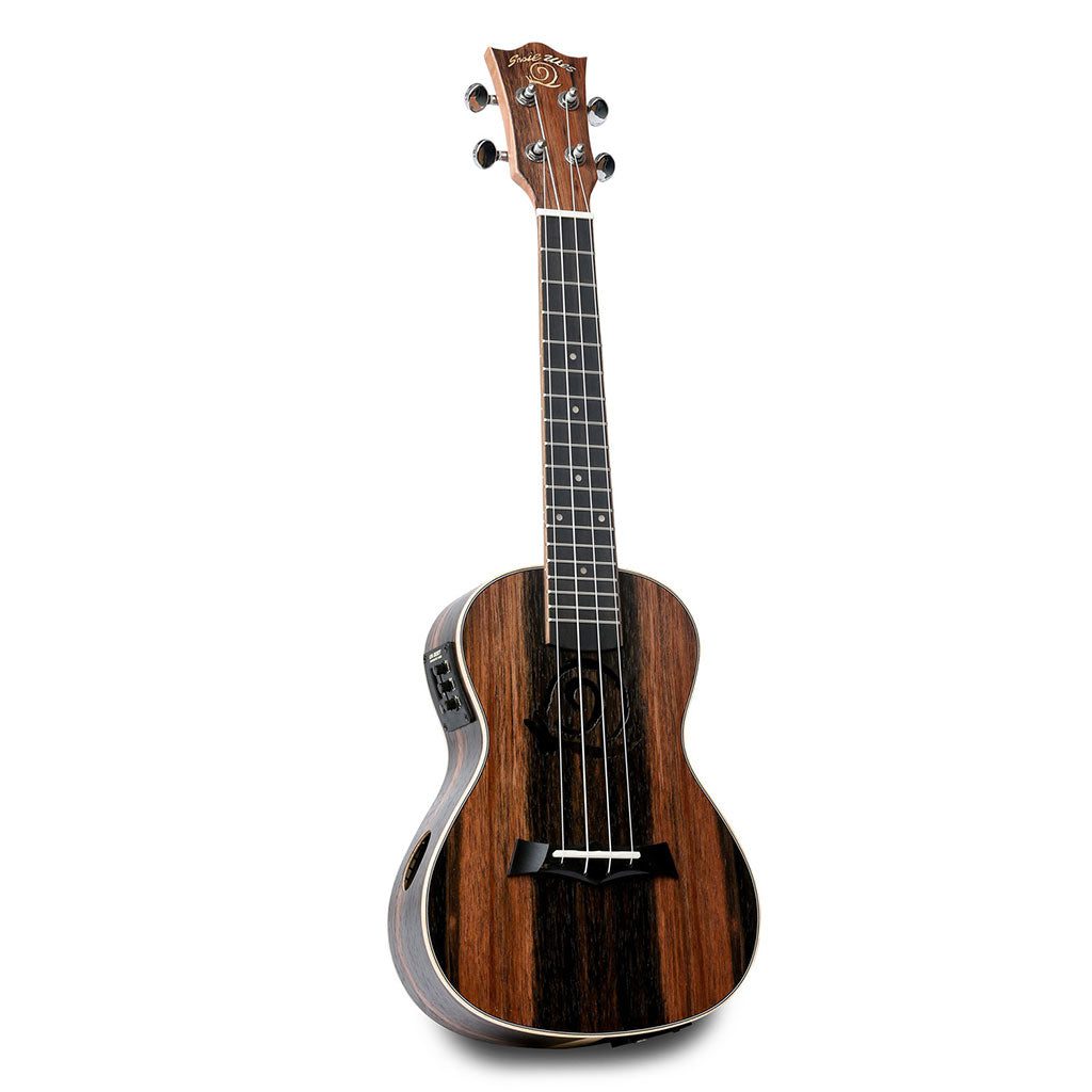 Snail UKC-483EQ Electro-Acoustic Ebony Concert Ukulele Including premium Snail Padded Gig Bag