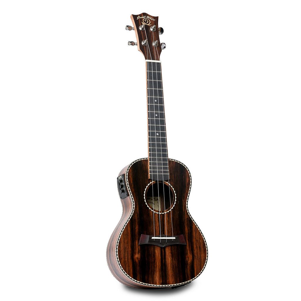 Snail UKC-E498EQ Electro-acoustic Ebony Concert Ukulele Including premium Snail Padded Gig Bag