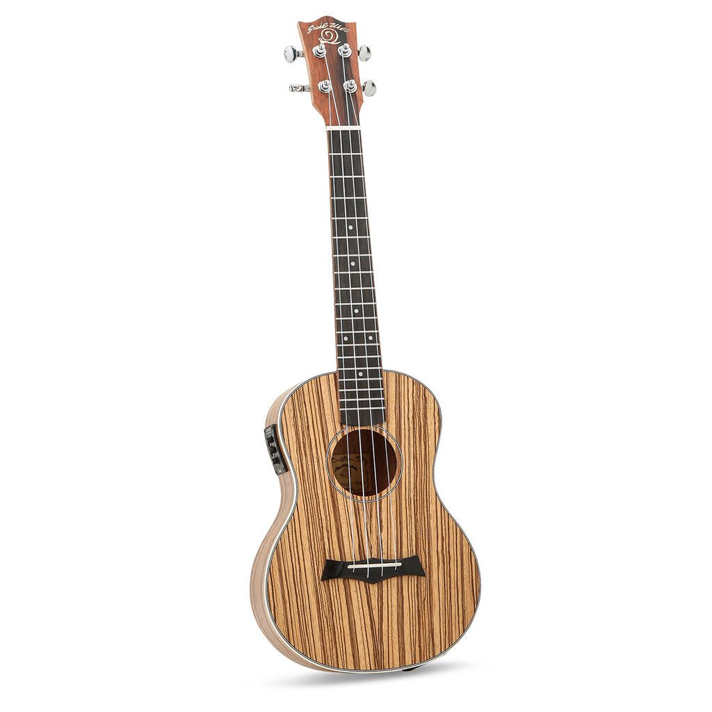 Snail UKT-528EQ Electro-acoustic Zebrawood Tenor Ukulele Including premium Snail Padded Gig Bag