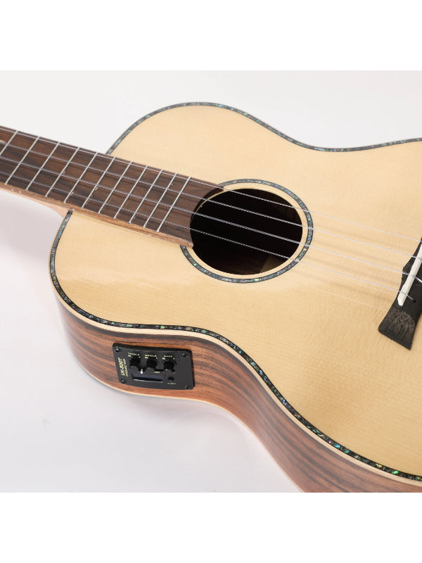 Snail BHC-5BEQ - Solid Spruce Top, Electro Baritone Ukulele, 38MM Nut