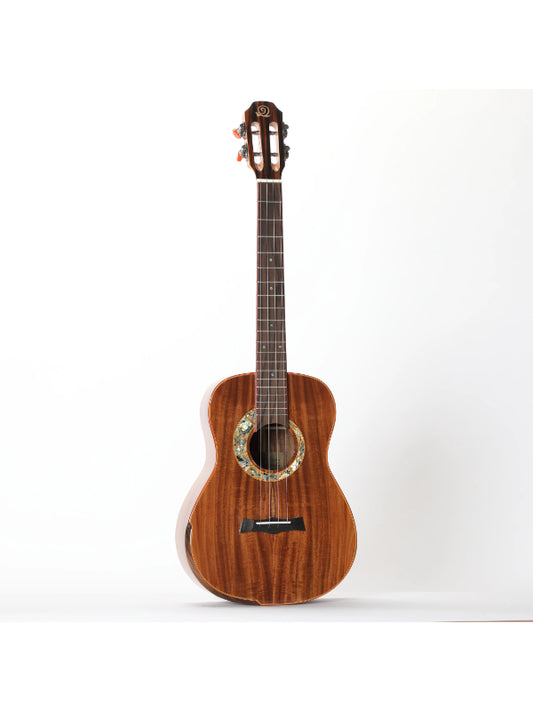 Snail S60B MK2 - 38mm Nut, All Solid Flamed Acacia Baritone Ukulele