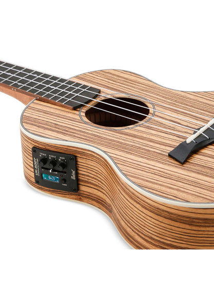 Snail UKT-528EQ Electro-acoustic Zebrawood Tenor Ukulele
