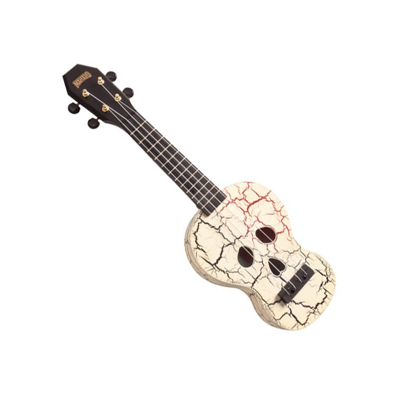 Mahalo Soprano Ukulele Skull Design White