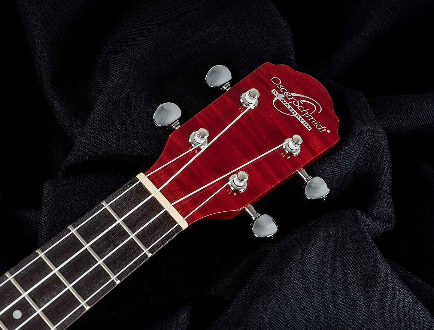 Oscar Schmidt OU2FTR-A-U Concert Ukulele Transparent Red