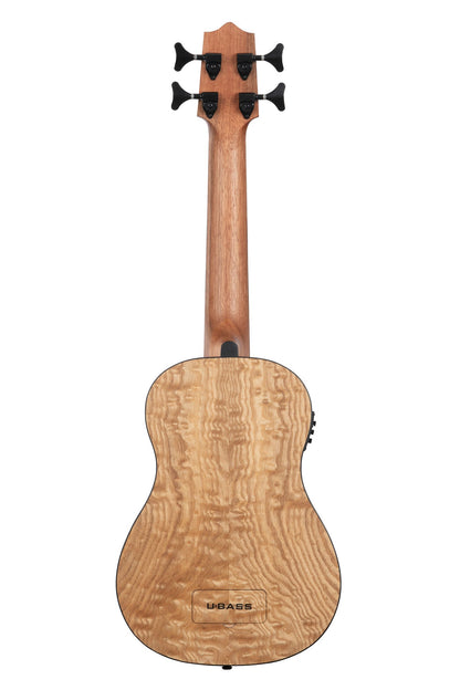 Kala UBASS-QA-FS Quilted Ash Acoustic-Electric Fretted U•BASS® Bass Ukulele