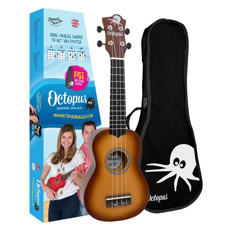 Octopus metallic burst series soprano ukulele