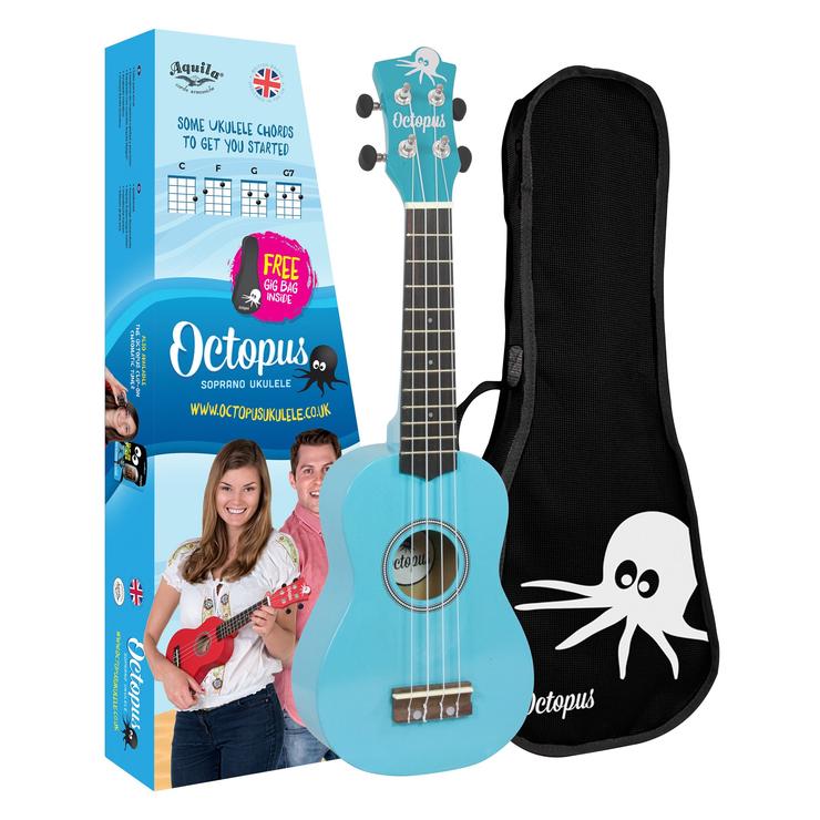 Octopus metallic series soprano ukulele Sky blue