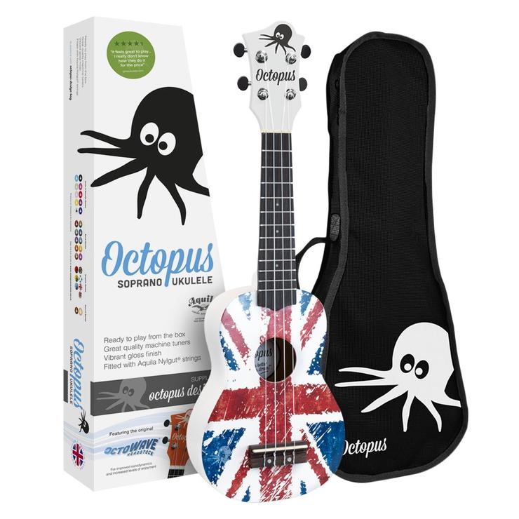 Octopus Flag Series Soprano Ukulele Union Jack White