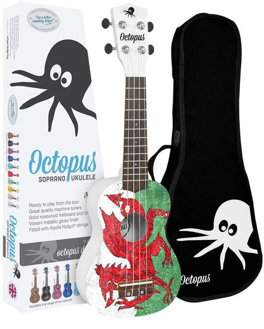 Octopus Flag Series Soprano Ukulele Welsh Dragon