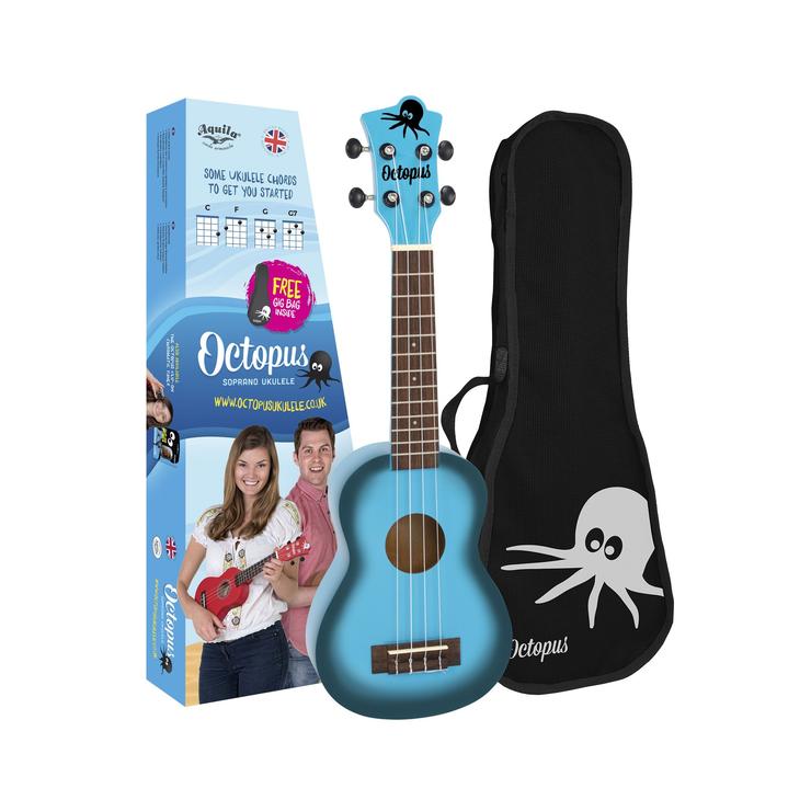 Octopus Soprano Ukelele Light Blue Burst