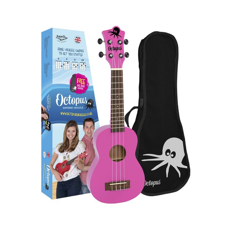 Octopus Soprano Ukelele Pink With Box