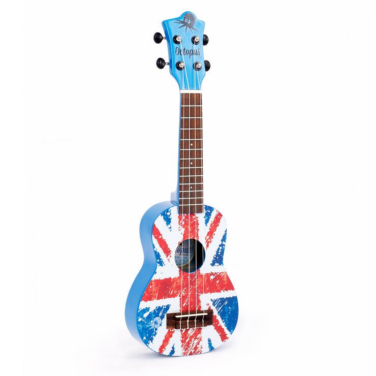 Octopus Academy graphic soprano ukulele - Union Jack Flag