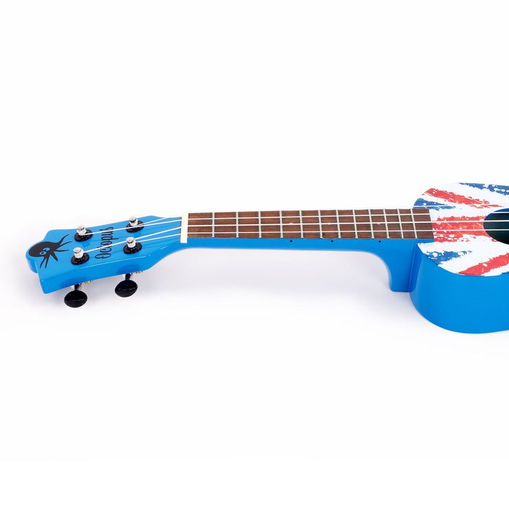 Octopus Academy graphic soprano ukulele - Union Jack Flag