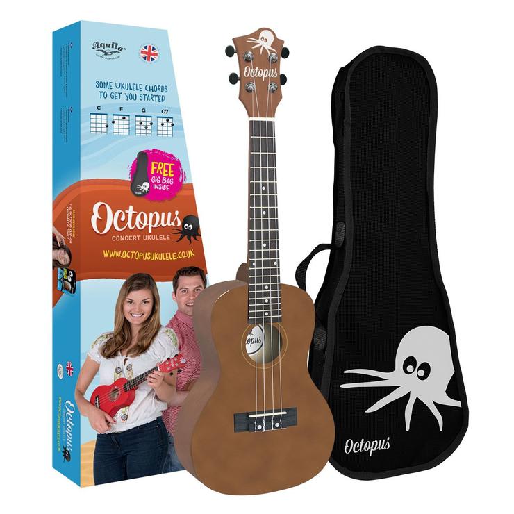 Octopus concert ukulele Brown natural