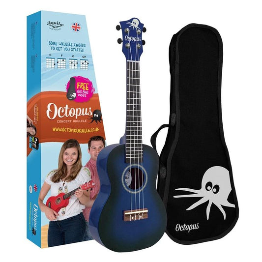 Octopus concert ukulele ~ Dark blue burst