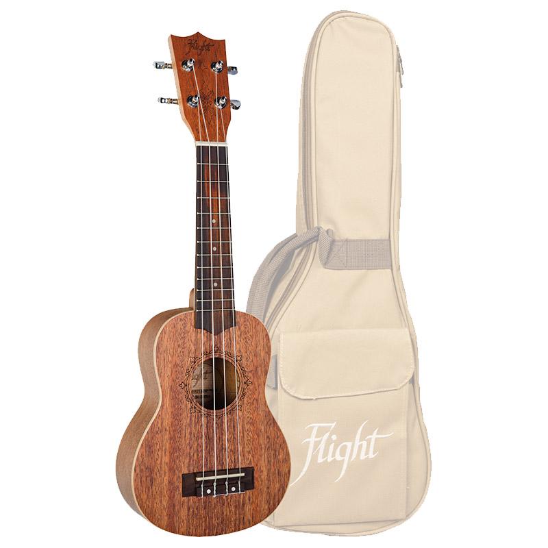 Flight DUS321 Soprano Ukulele Mahogany With Bag