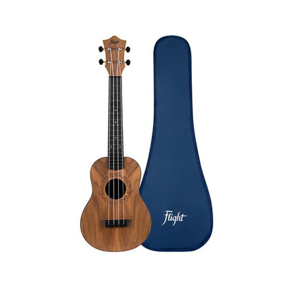 Flight TUC50 Travel Concert Ukulele With Bag - Walnut