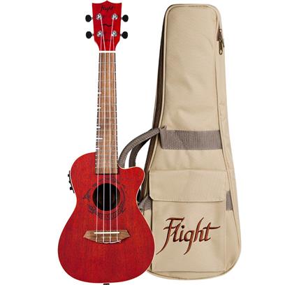 Flight Gemstone DUC380 Elec Con Ukulele Coral