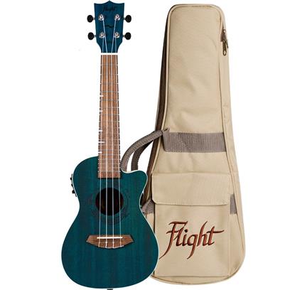 Flight Gemstone DUC380 Elec Con Ukulele Topaz