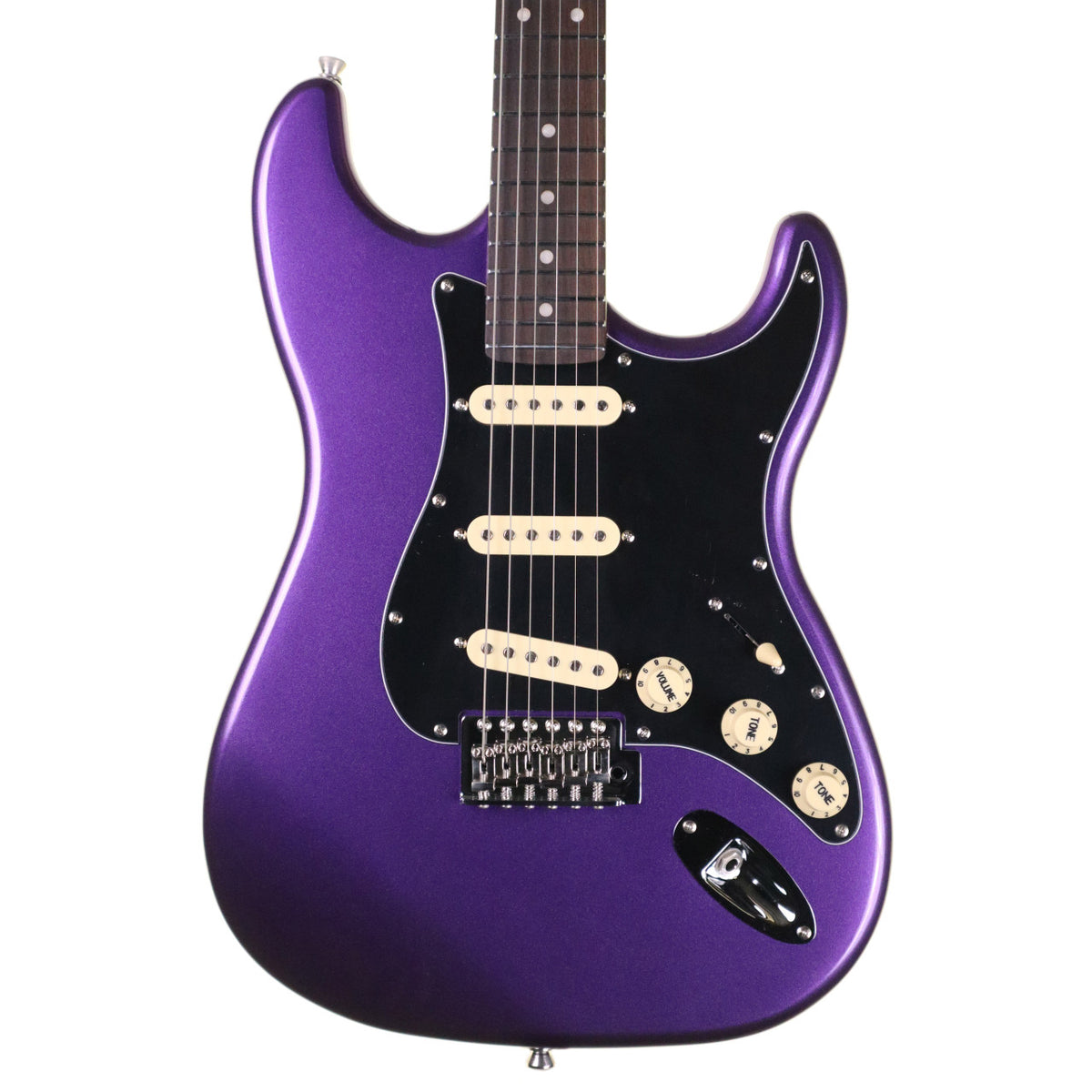 JET JS300 Plum electric guitar - front view on white background