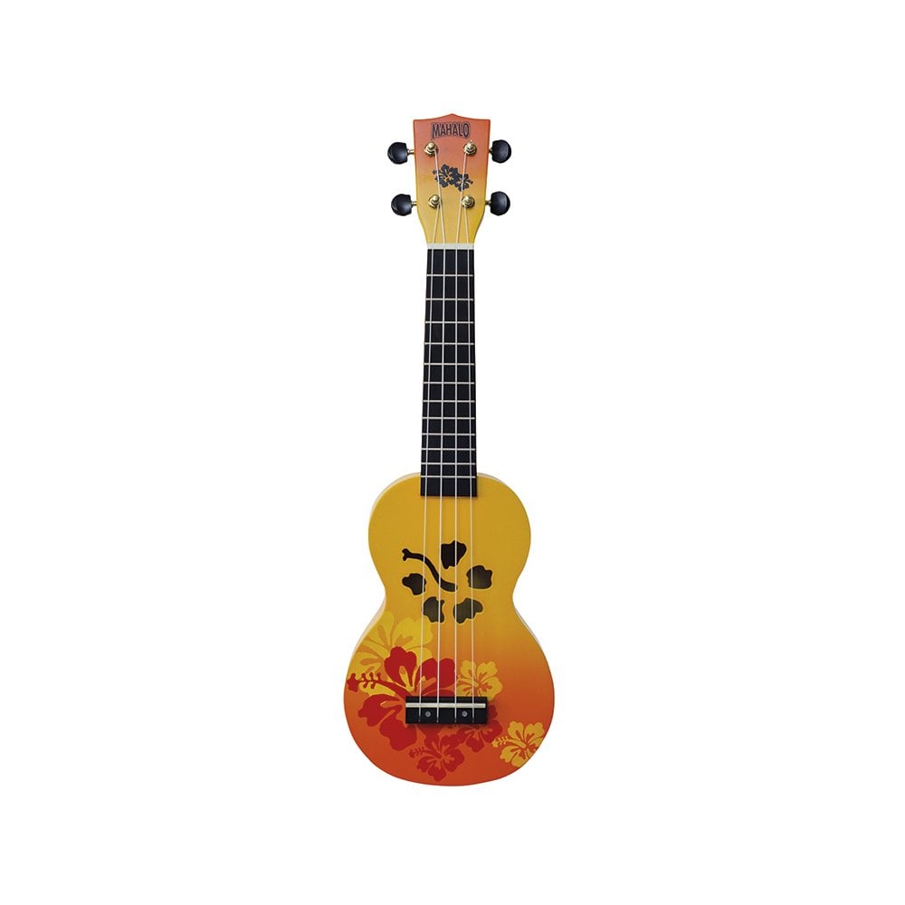 Mahalo Soprano Ukulele Hibiscus Orange