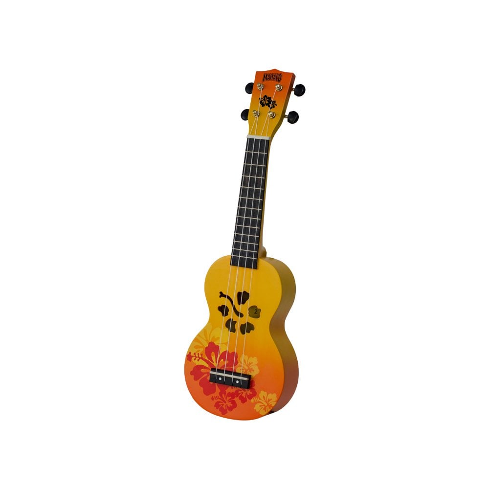 Mahalo Soprano Ukulele Hibiscus Orange