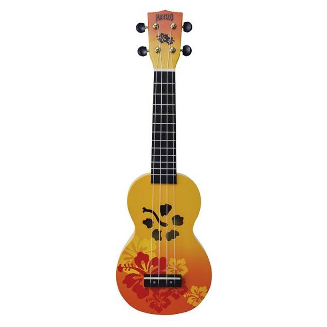 Mahalo Soprano Ukulele Hibiscus Orange