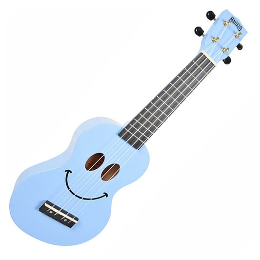 Mahalo Soprano Ukulele Art Design Smile Light Blue With Bag