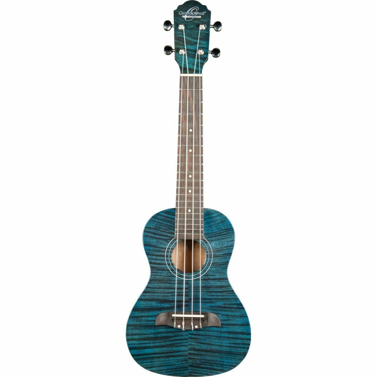 Oscar Schmidt OU2TFTBL-A-U Tenor Ukulele Flame Mahogany Transparent Blue